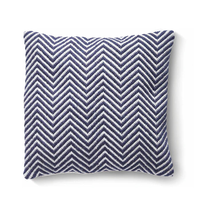 Hug Rug Woven Herringbone Cushion Navy - handmade