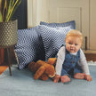 Hug Rug Woven Herringbone Cushion Navy - handmade