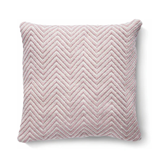 Hug Rug Woven Herringbone Cushion Rose - handmade