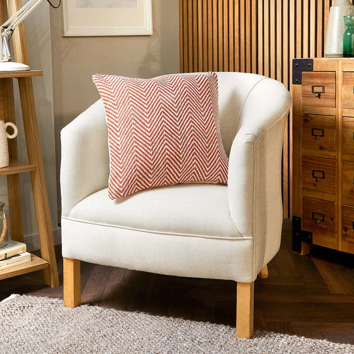 Hug Rug Woven Herringbone Cushion Rust - handmade