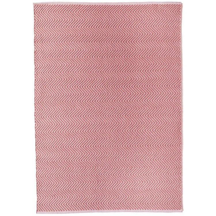 Hug Rug Woven Herringbone Rug Coral Pink - handmade