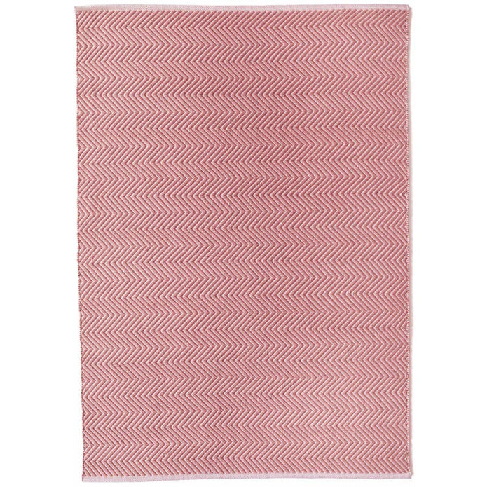 Hug Rug Woven Herringbone Rug Coral Pink - handmade