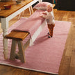 Hug Rug Woven Herringbone Rug Coral Pink - handmade