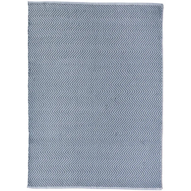 Hug Rug Woven Herringbone Rug Denim Blue - handmade