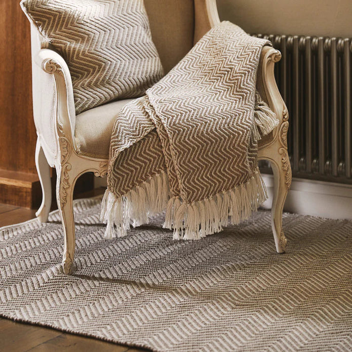 Hug Rug Woven Herringbone Rug Natural - handmade