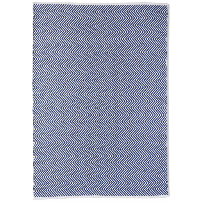Hug Rug Woven Herringbone Rug Navy - handmade
