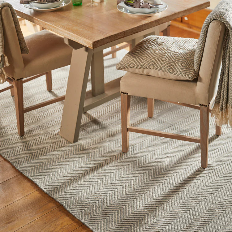 Hug Rug Woven Herringbone Rug Sky Grey - handmade