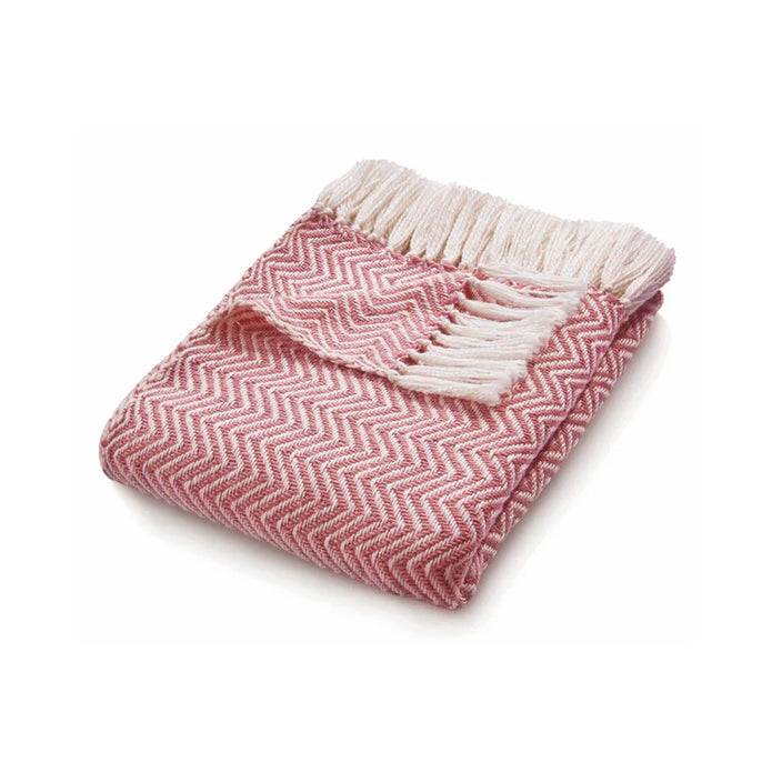 Hug Rug Woven Herringbone Throw Coral Pink - handmade