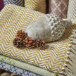 Hug Rug Woven Herringbone Throw Gold - handmade
