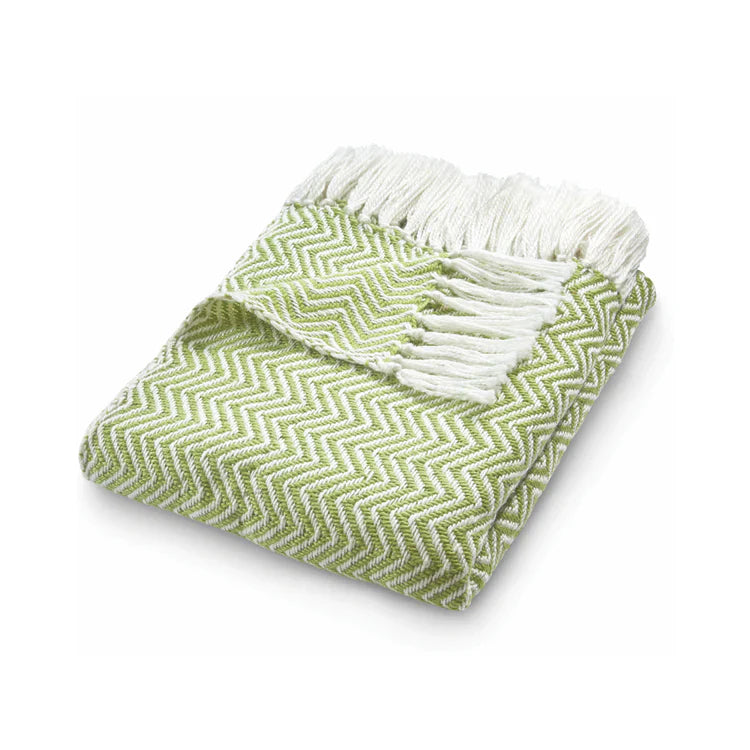 Hug Rug Woven Herringbone Throw Green - handmade