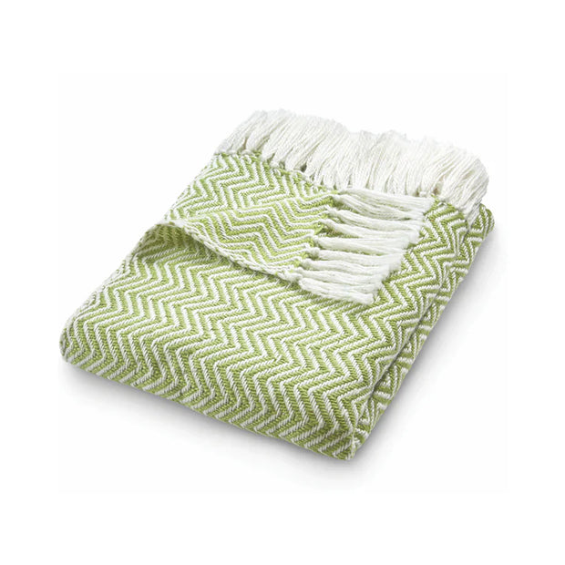 Hug Rug Woven Herringbone Throw Green - handmade
