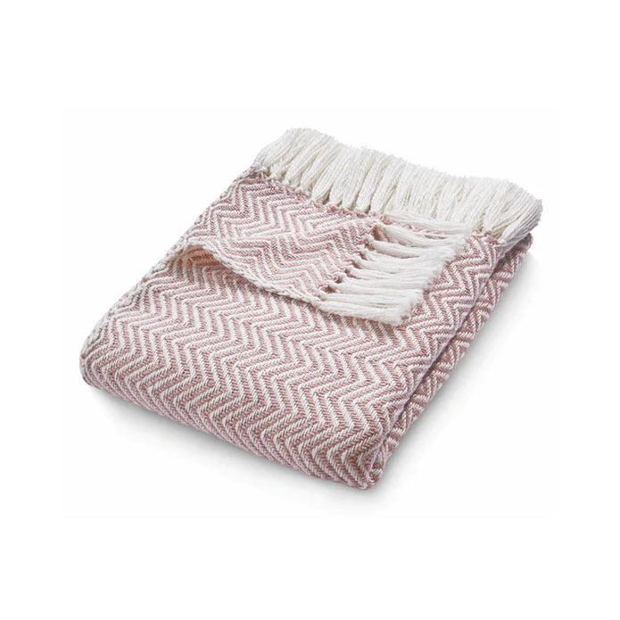 Hug Rug Woven Herringbone Throw Rose - handmade