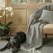 Hug Rug Woven Herringbone Throw Warm Grey - handmade