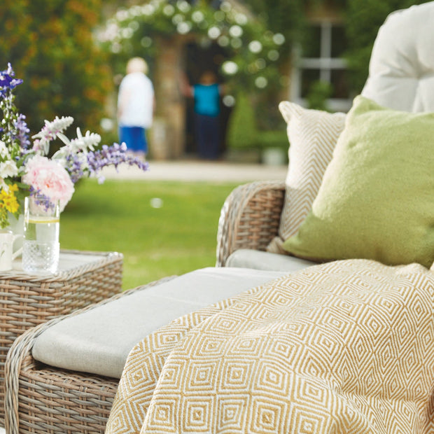 Hug Rug Woven Plain Cushion Green - handmade