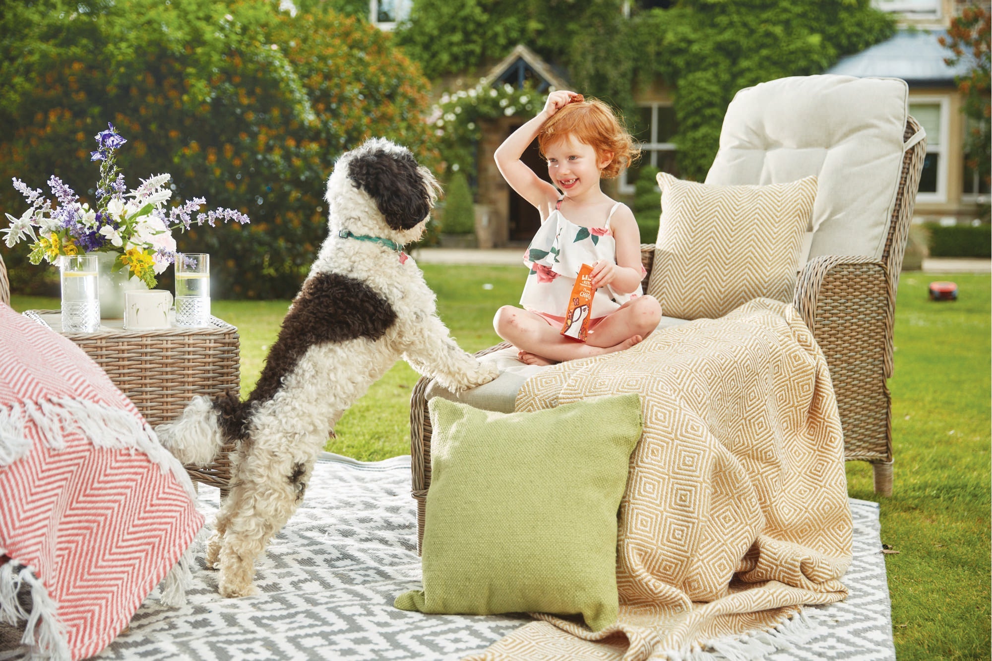 Hug Rug Woven Plain Cushion Green - handmade