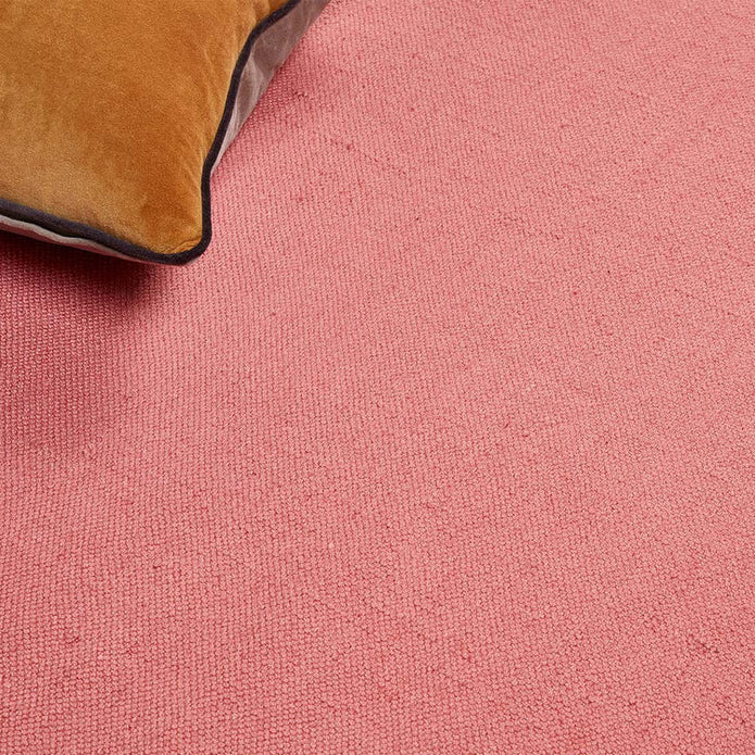 Hug Rug Woven Plain Rug Coral Pink - handmade
