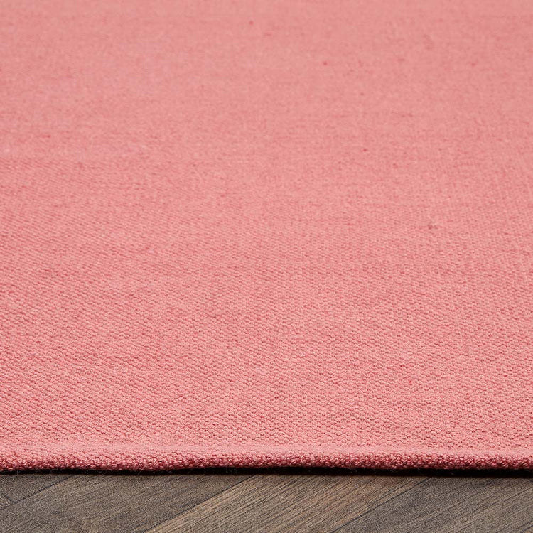 Hug Rug Woven Plain Rug Coral Pink - handmade