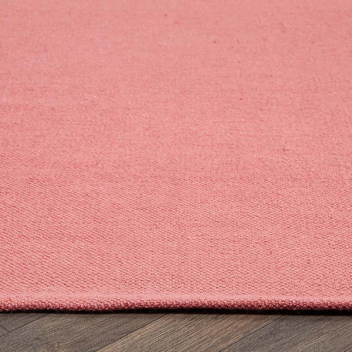 Hug Rug Woven Plain Rug Coral Pink - handmade