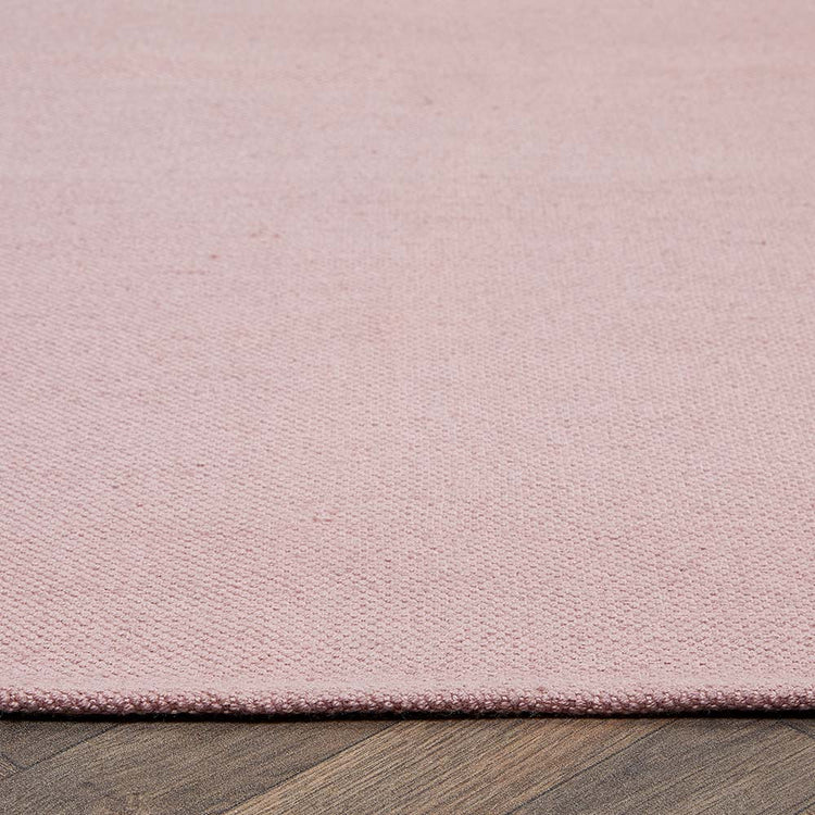Hug Rug Woven Plain Rug Rose - handmade