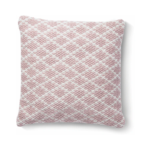 Hug Rug Woven Trellis Cushion Rose - handmade
