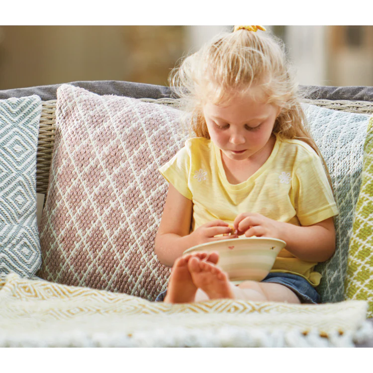 Hug Rug Woven Trellis Cushion Rose - handmade