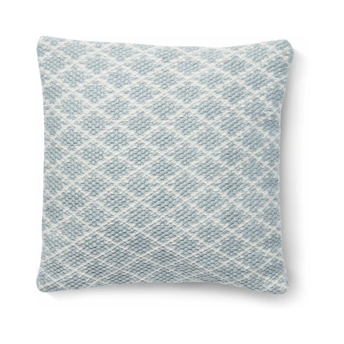 Hug Rug Woven Trellis Cushion Sky Grey - handmade