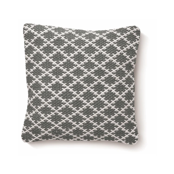Hug Rug Woven Trellis Cushion Warm Grey - handmade