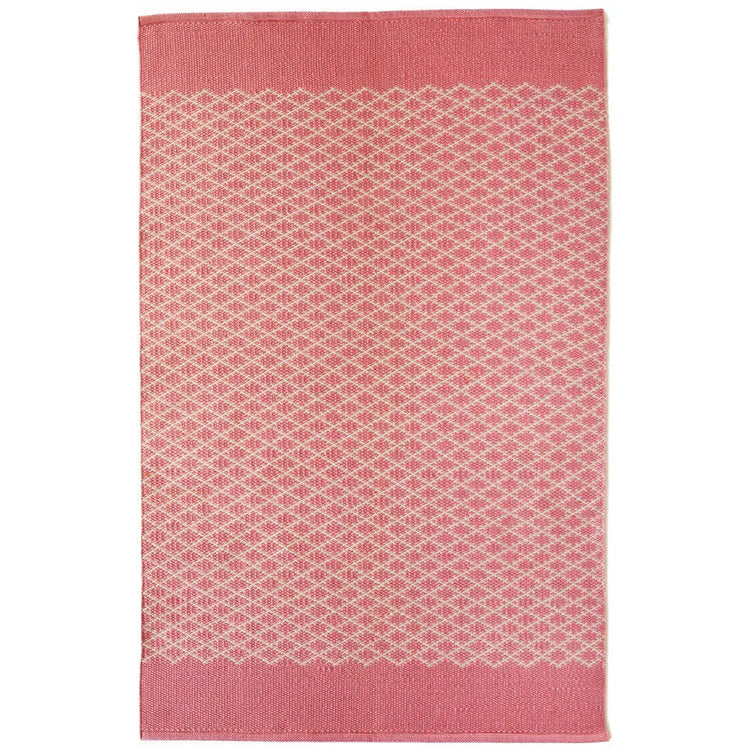 Hug Rug Woven Trellis Rug Coral Pink - handmade