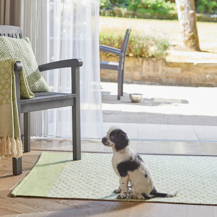 Hug Rug Woven Trellis Rug Green - handmade