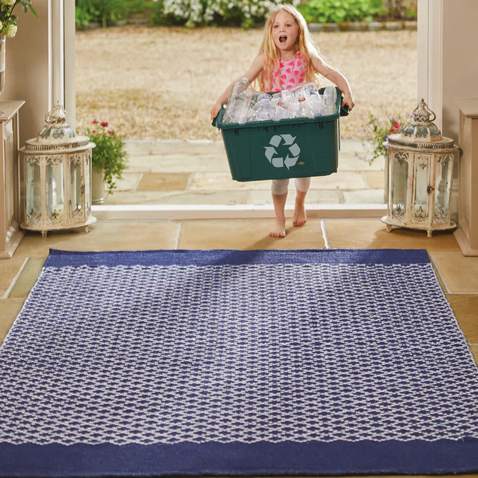 Hug Rug Woven Trellis Rug Navy - handmade