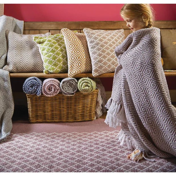 Hug Rug Woven Trellis Rug Rose - handmade