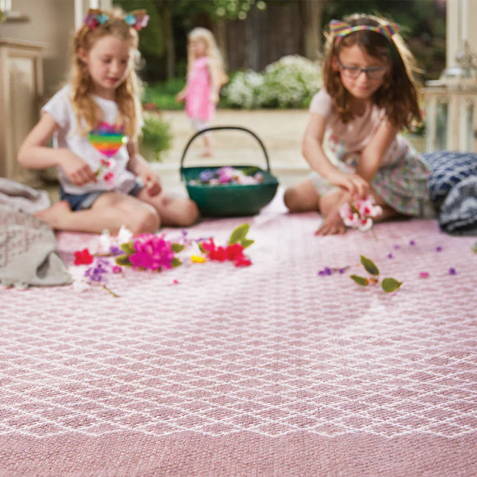 Hug Rug Woven Trellis Rug Rose - handmade