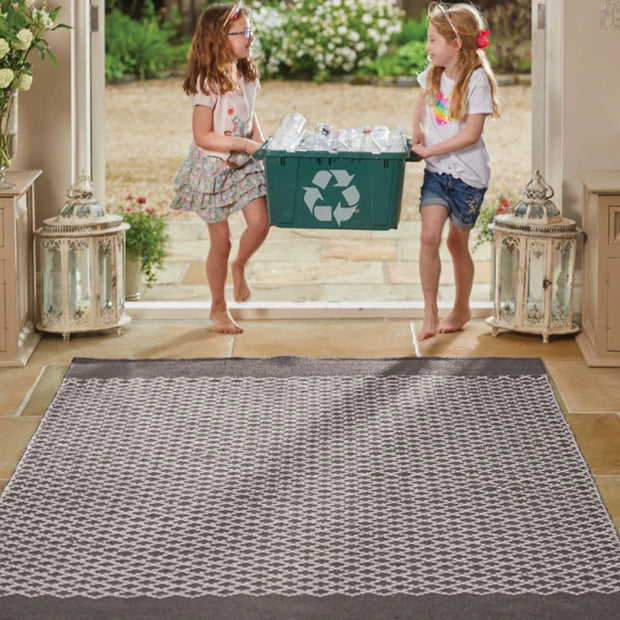 Hug Rug Woven Trellis Rug Warm Grey - handmade