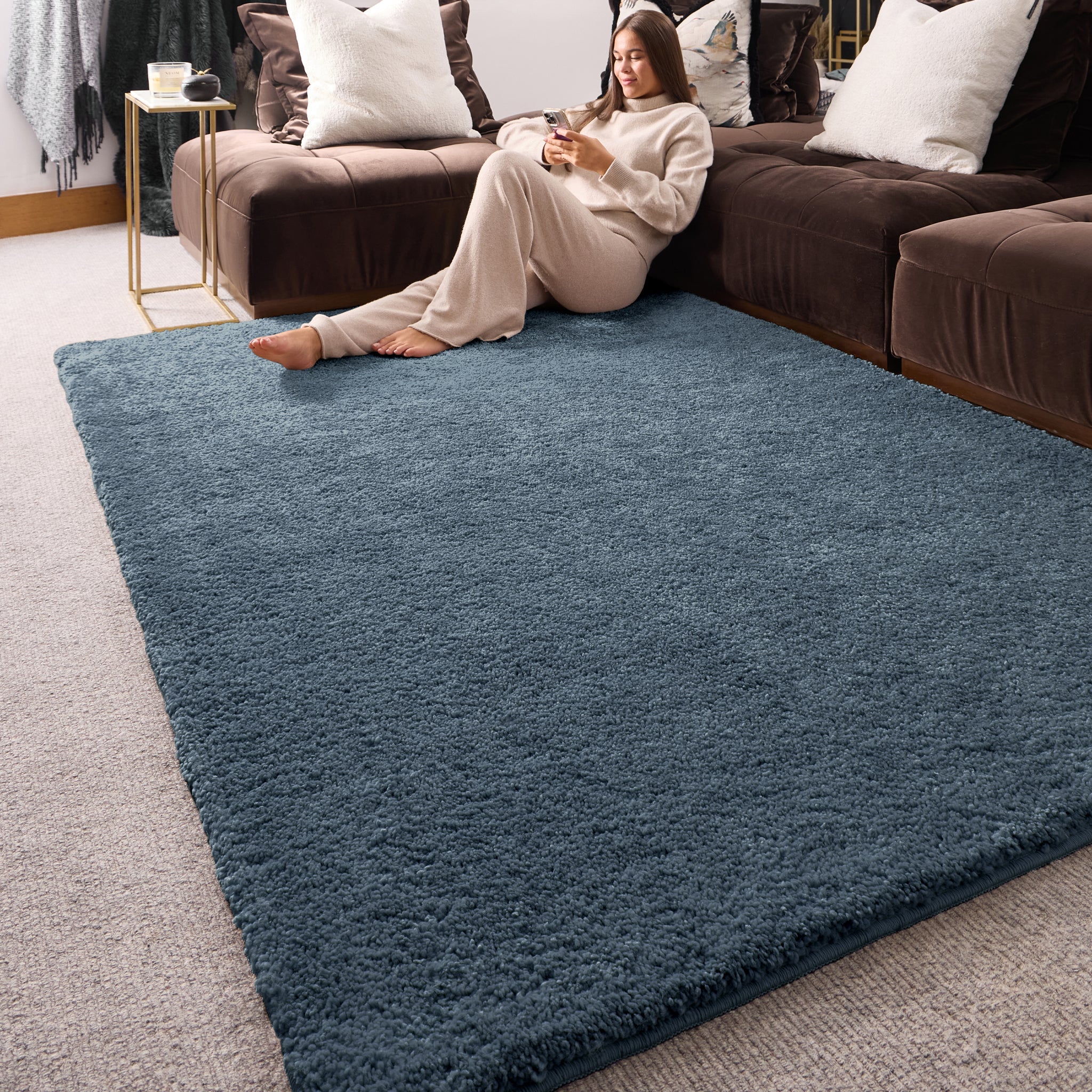 My Lux Rug - Smoke Blue - handmade
