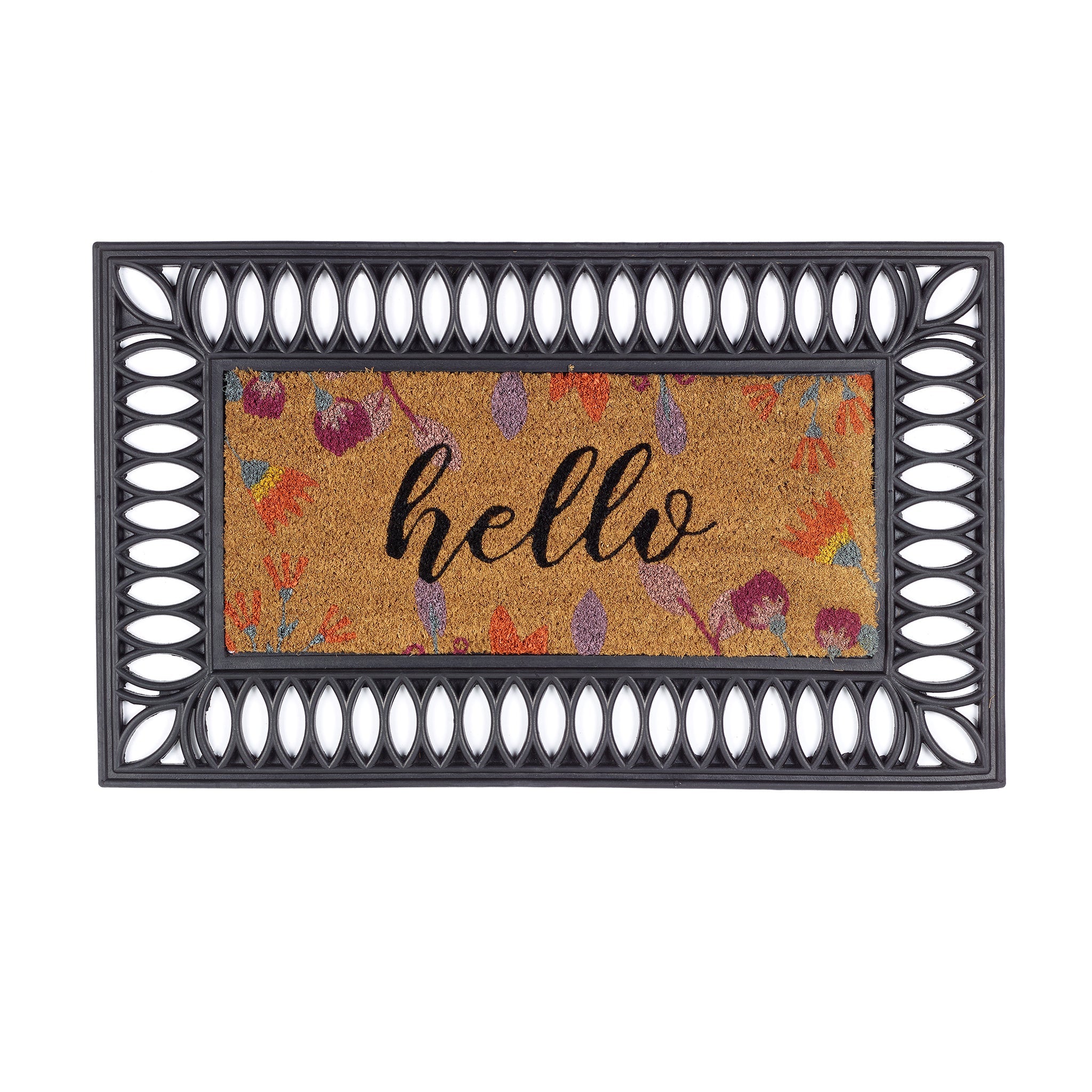 My Mat Coir Insert Floral Hello - handmade
