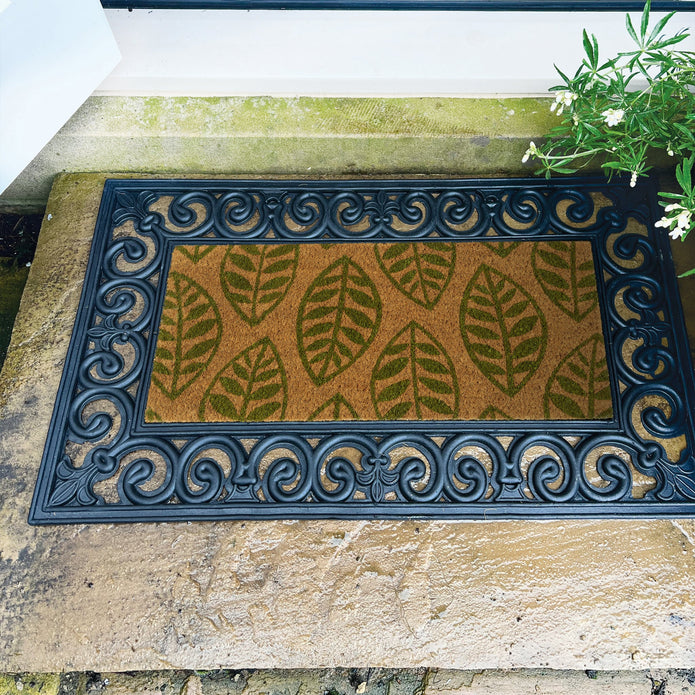 My Mat Coir Insert Green Leaves - handmade