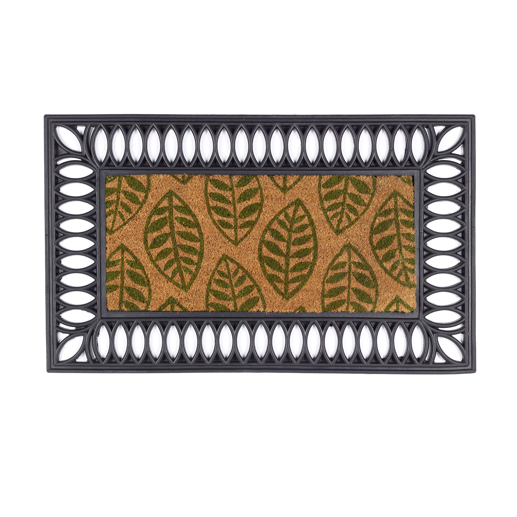 My Mat Coir Insert Green Leaves - handmade