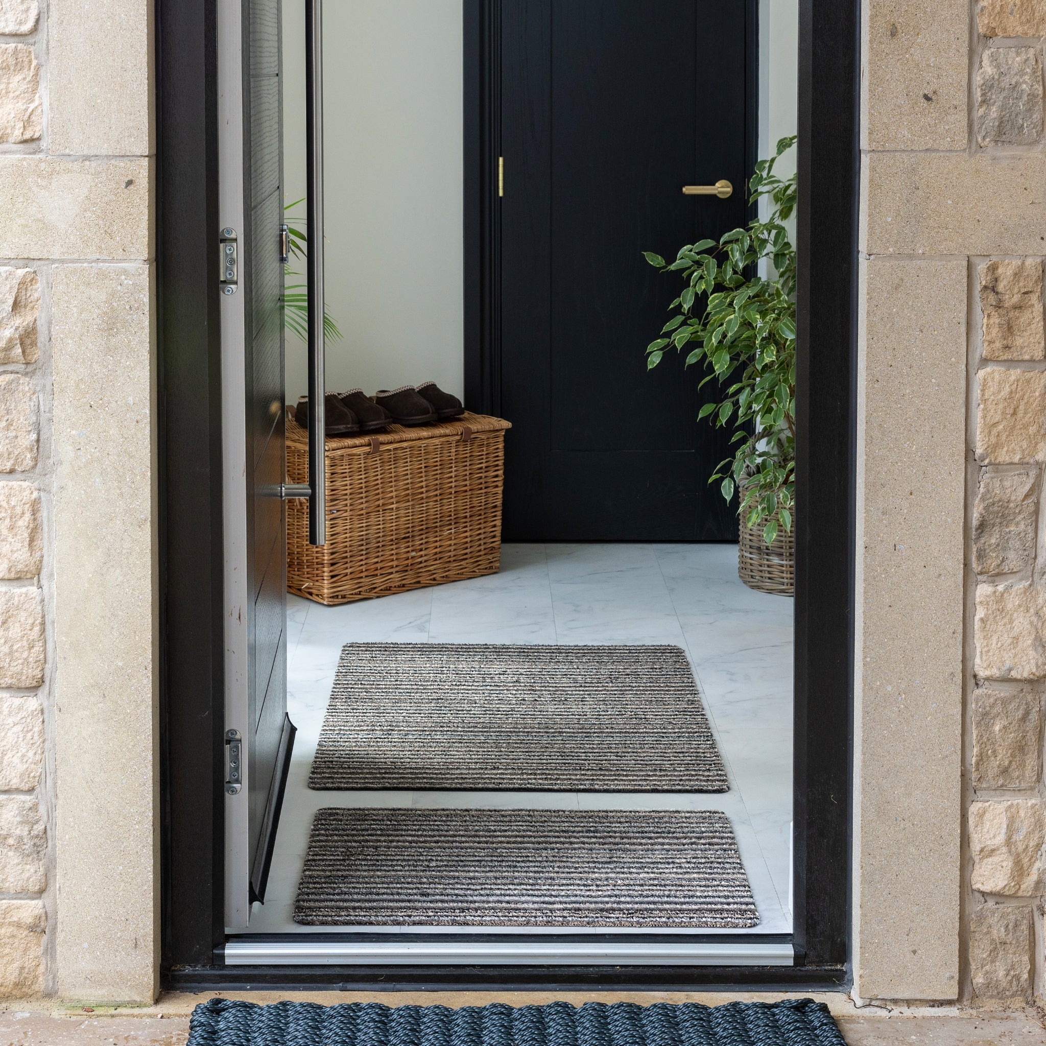 My Mat Cotton - Portland Stone Stripe - handmade