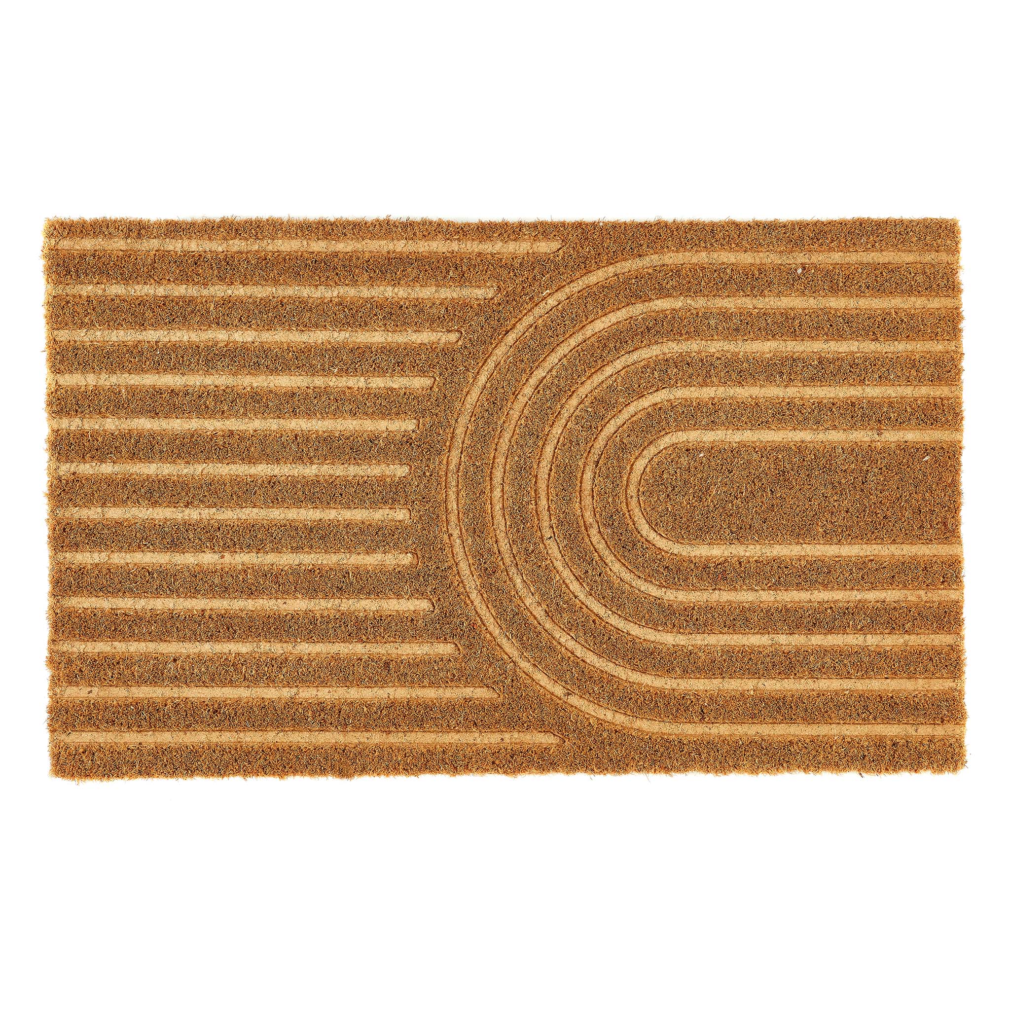 My Mat Embossed Coir Curve Doormat - handmade