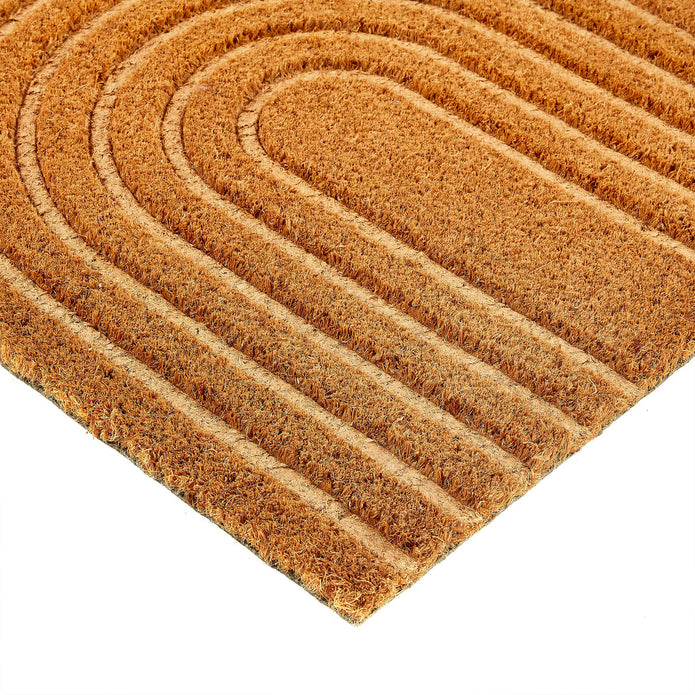 My Mat Embossed Coir Curve Doormat - handmade