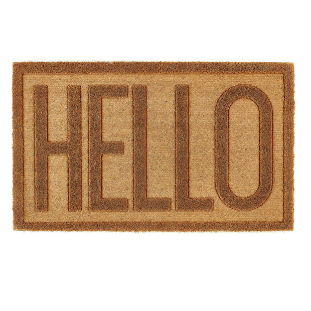 My Mat Embossed Coir Hello Doormat - handmade