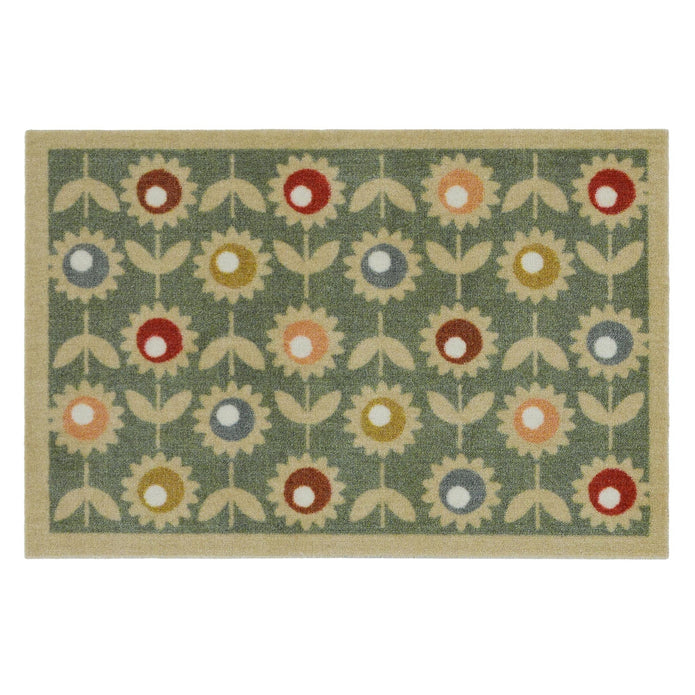 My Mat Nylon Indoor Pattern Multi Floral Sage - handmade