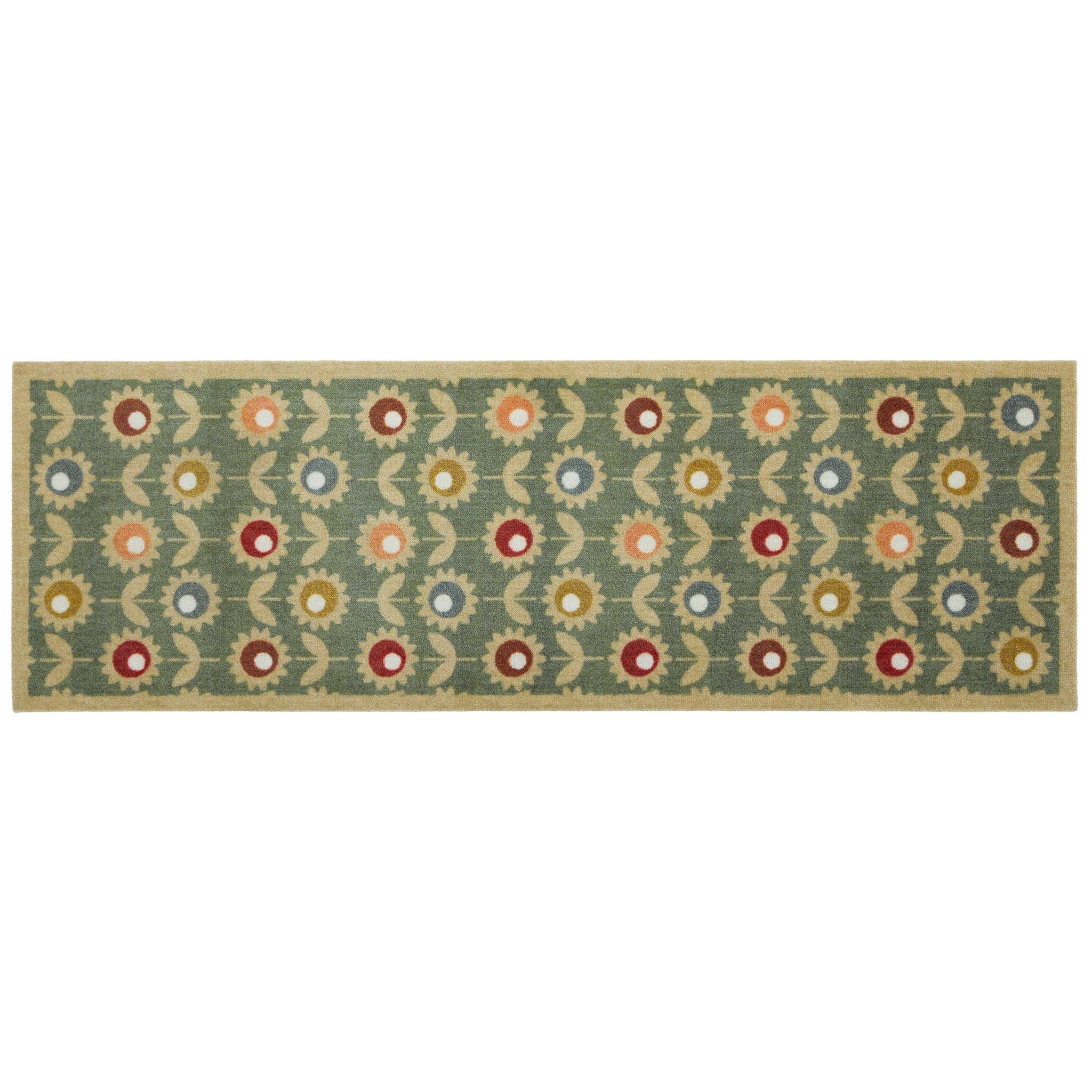 My Mat Nylon Indoor Pattern Multi Floral Sage - handmade