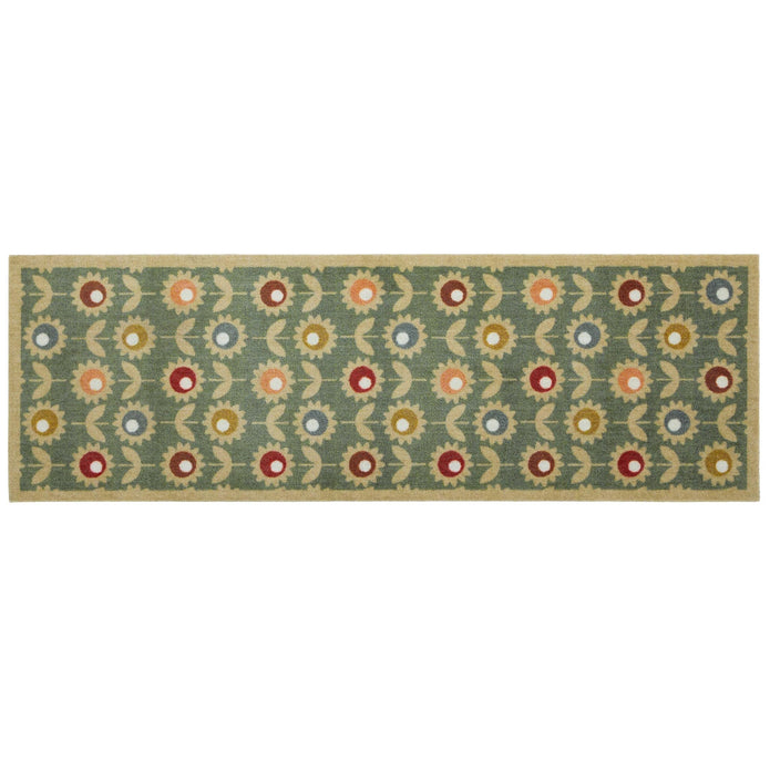 My Mat Nylon Indoor Pattern Multi Floral Sage - handmade