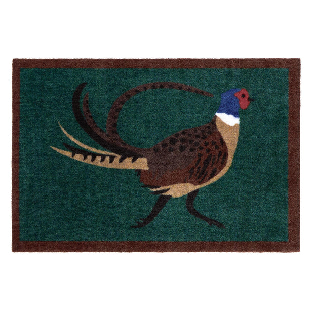 My Mat Nylon Indoor Pattern Pheasant Green - handmade