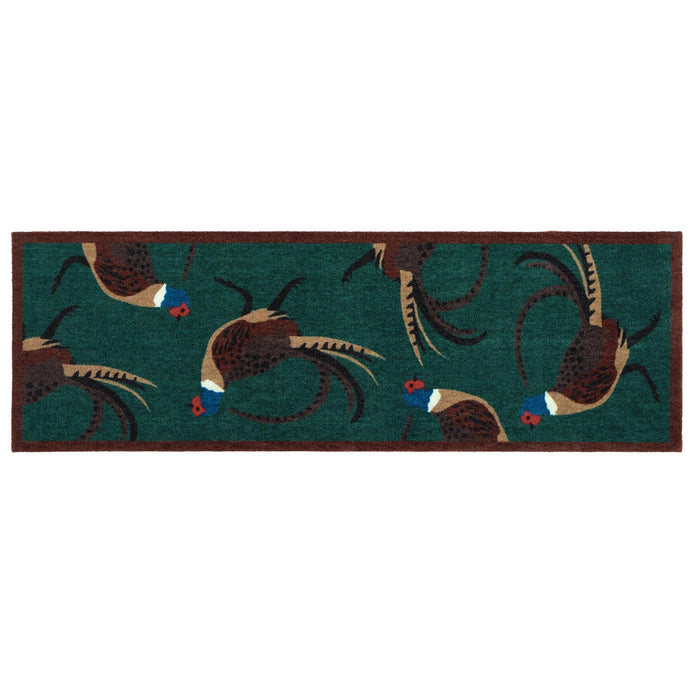 My Mat Nylon Indoor Pattern Pheasant Green - handmade