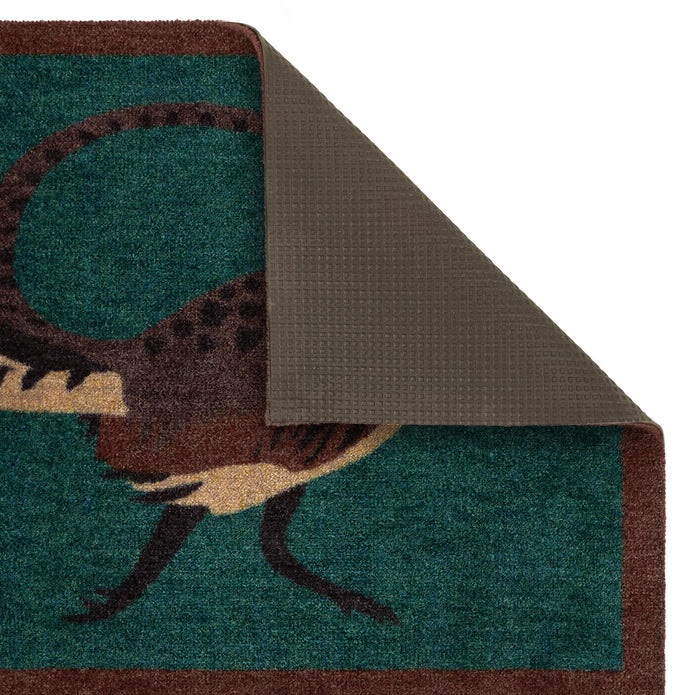 My Mat Nylon Indoor Pattern Pheasant Green - handmade