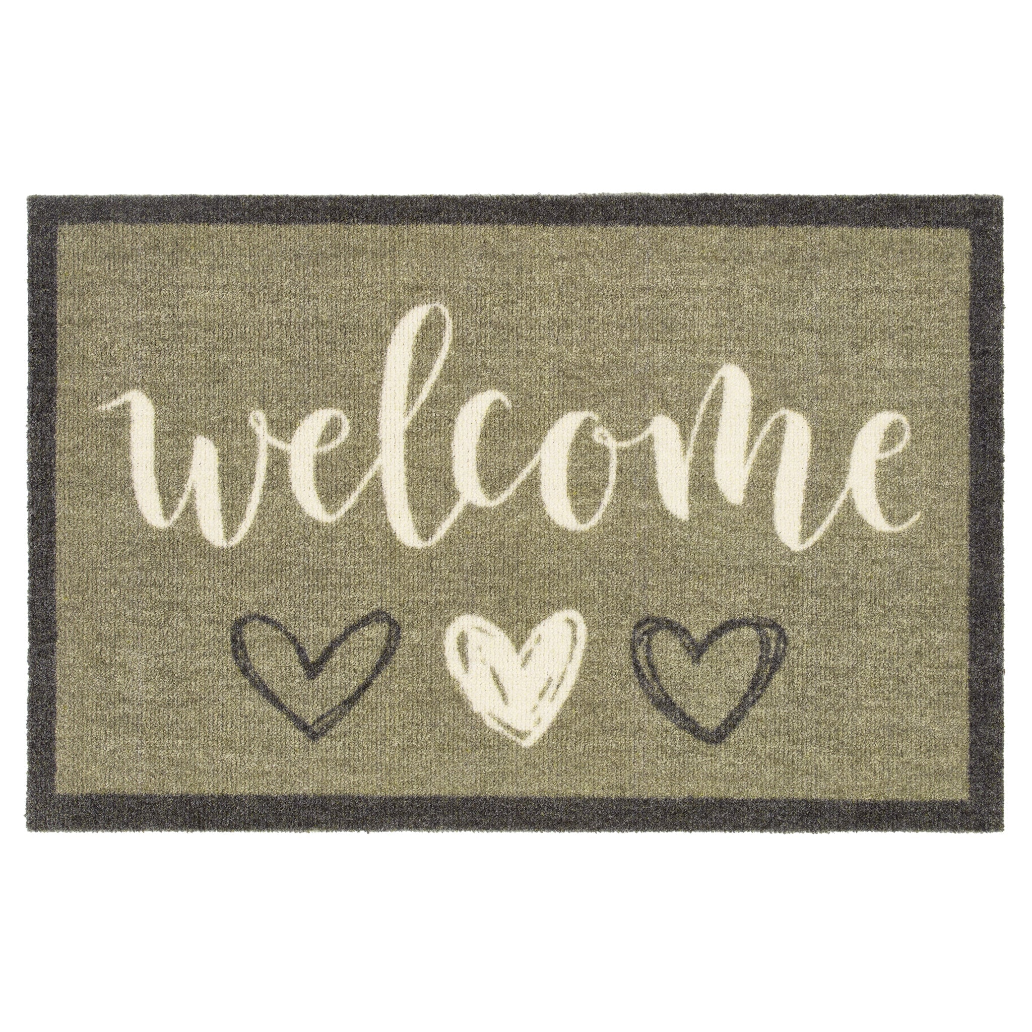 My Mat Nylon - My Welcome Hearts Sage - handmade