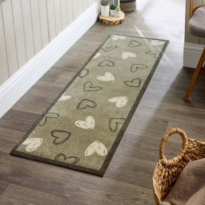 My Mat Nylon - My Welcome Hearts Sage - handmade