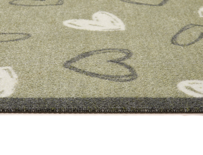 My Mat Nylon - My Welcome Hearts Sage - handmade